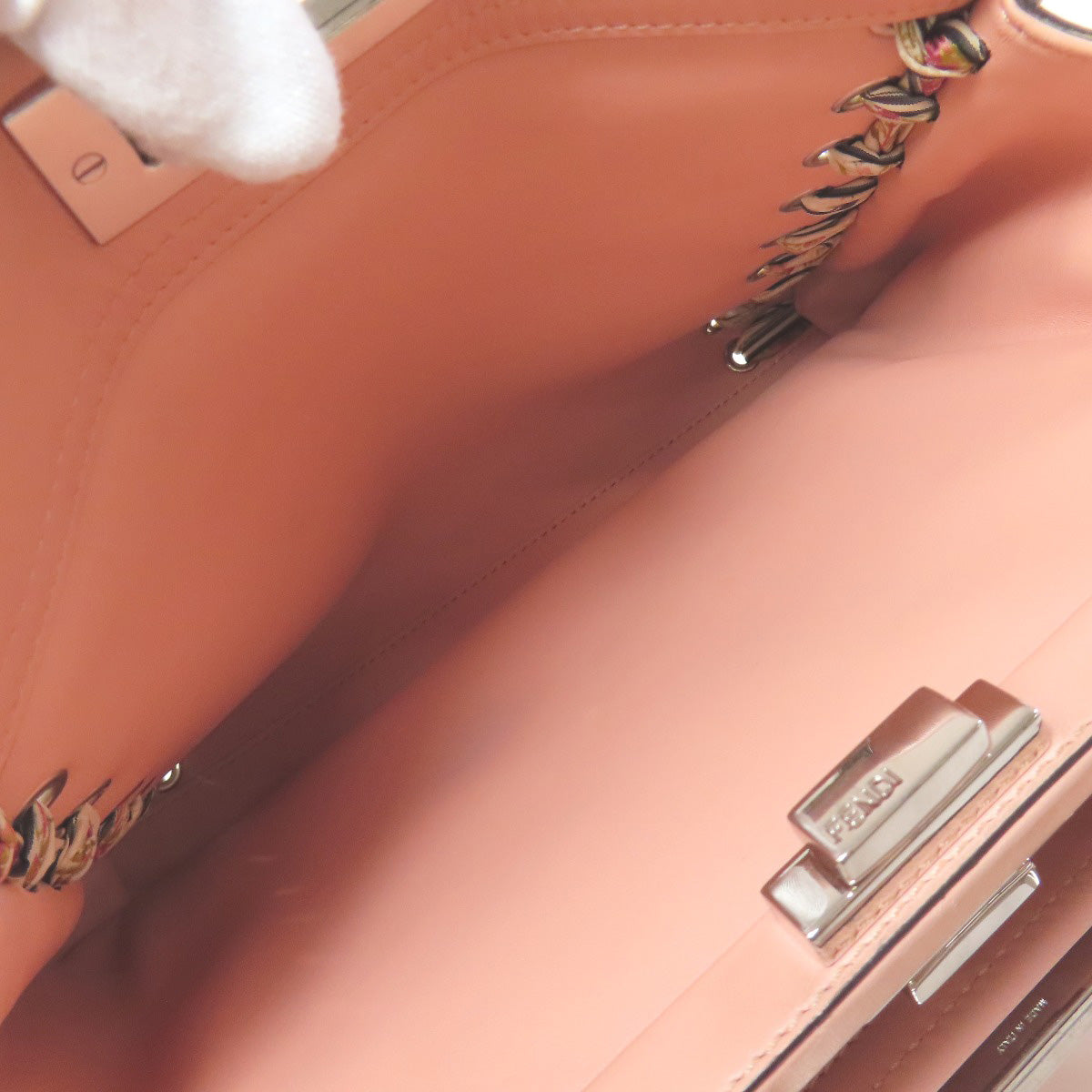 FENDI Handbag Calfskin pink Peekaboo ribbon stitch 2WAY Women Used