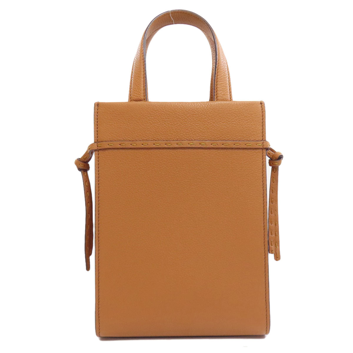 FENDI Handbag Calfskin Brown GoTo Shopper Small 2WAY Women Used