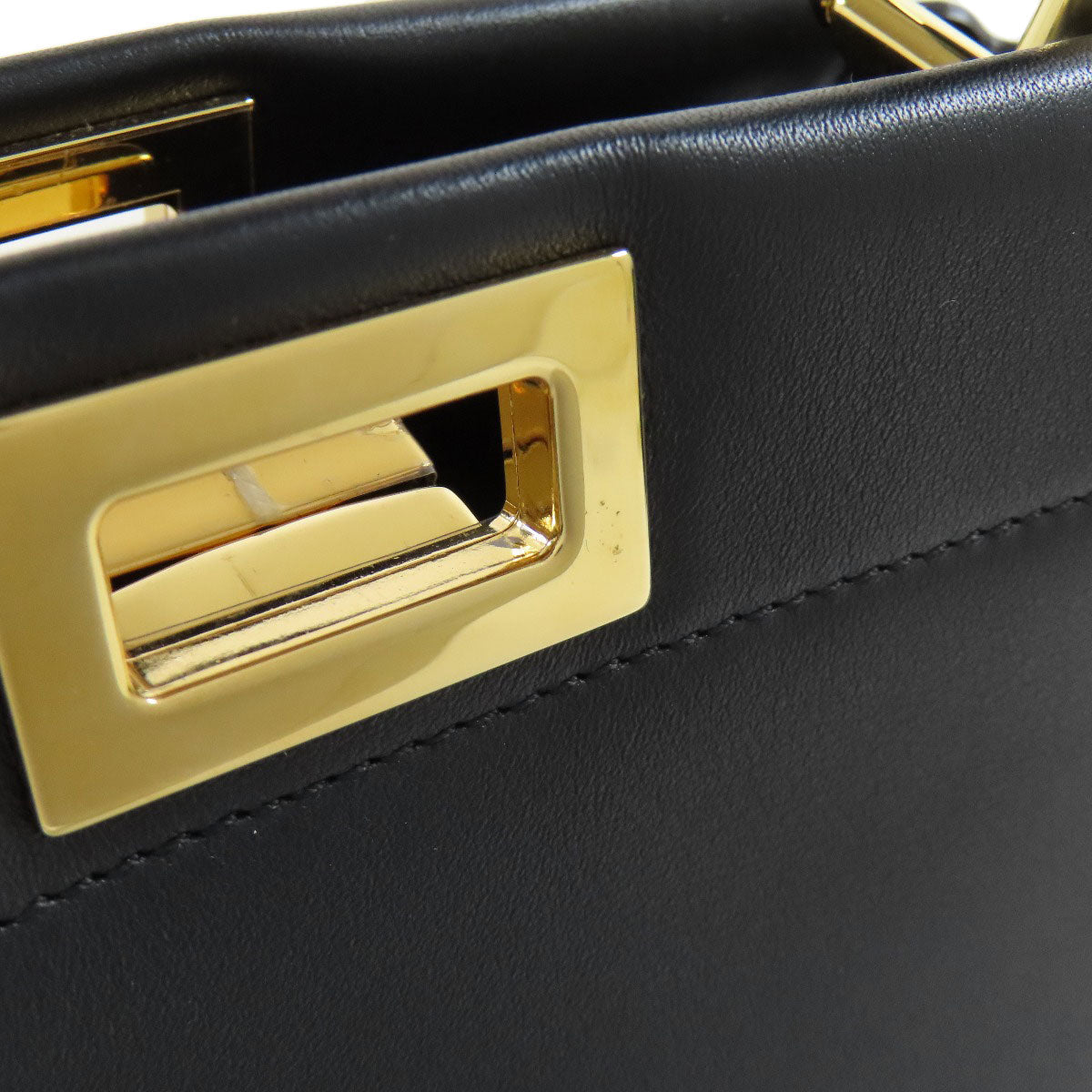 FENDI Handbag Calfskin black Mini Peekaboo Studs 2WAY Women Used