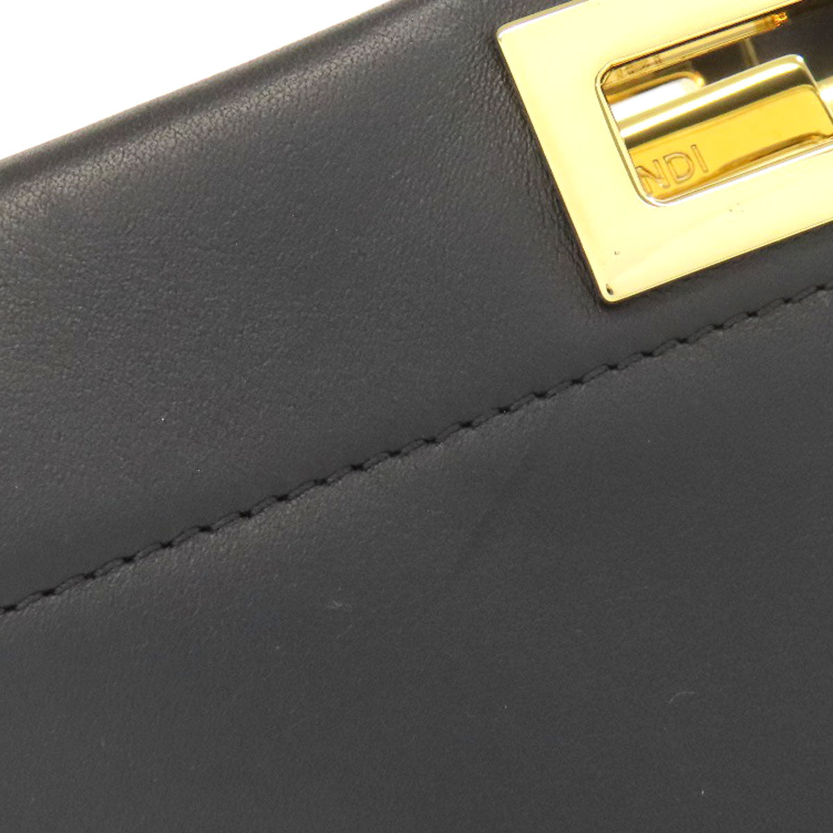 FENDI Handbag Calfskin black Mini Peekaboo Studs 2WAY Women Used