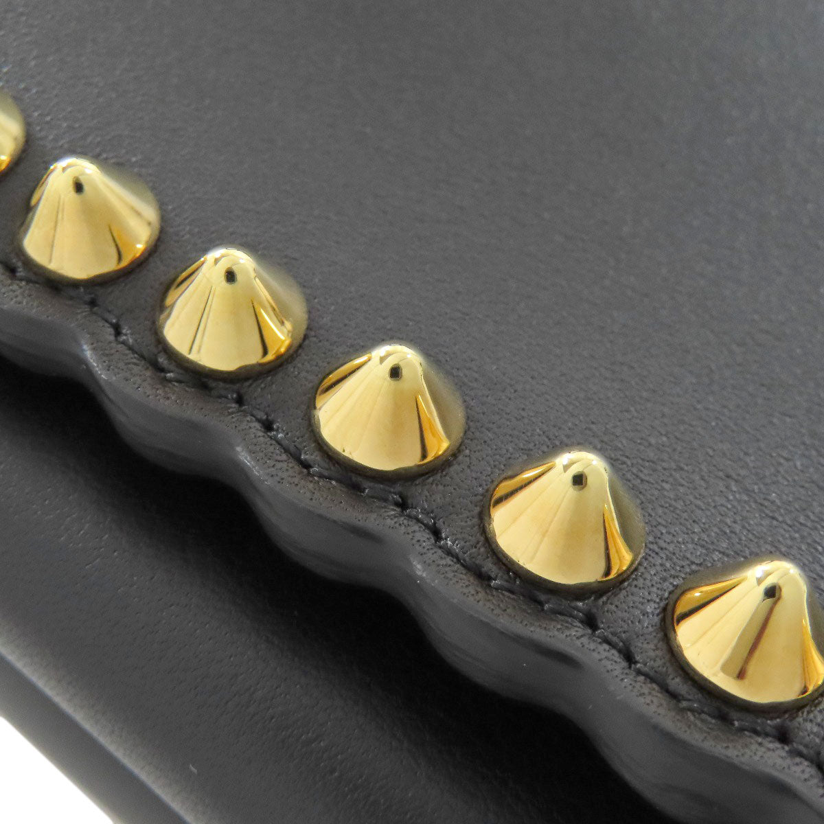 FENDI Handbag Calfskin black Mini Peekaboo Studs 2WAY Women Used