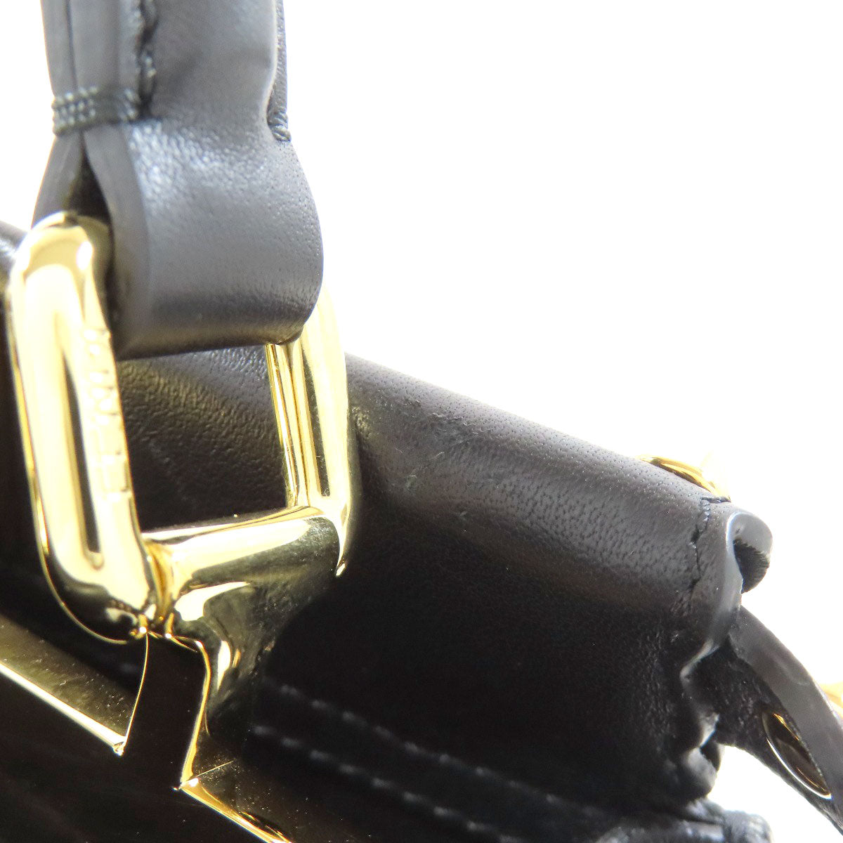 FENDI Handbag Calfskin black Mini Peekaboo Studs 2WAY Women Used