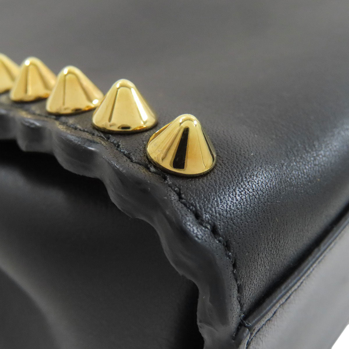 FENDI Handbag Calfskin black Mini Peekaboo Studs 2WAY Women Used
