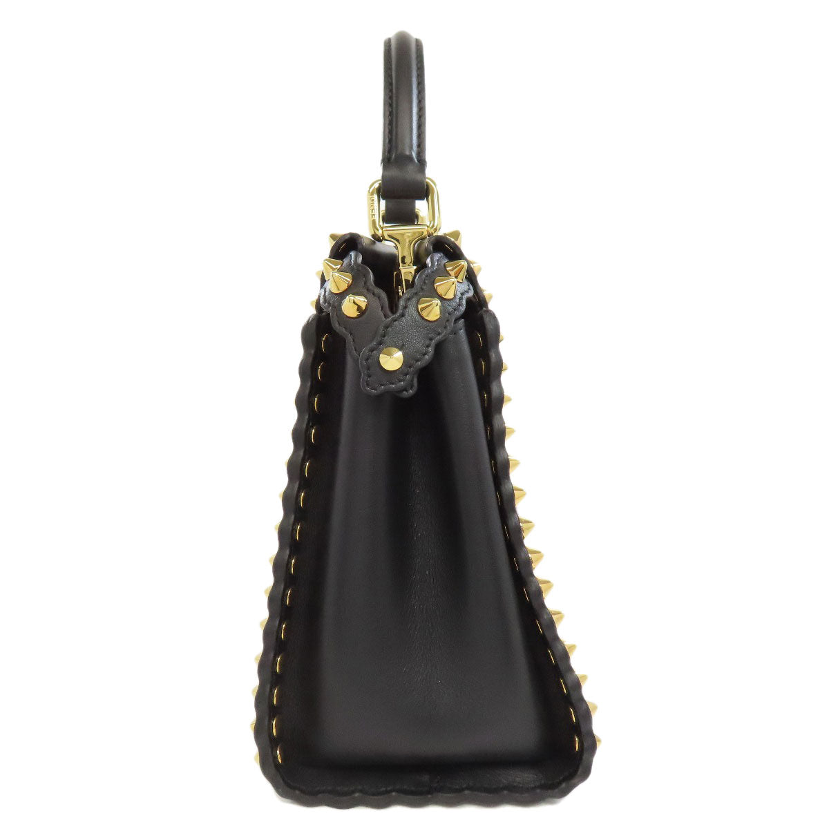 FENDI Handbag Calfskin black Mini Peekaboo Studs 2WAY Women Used