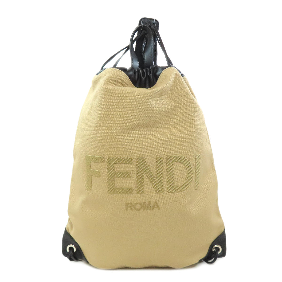 FENDI Backpack canvas beige logo Women Used