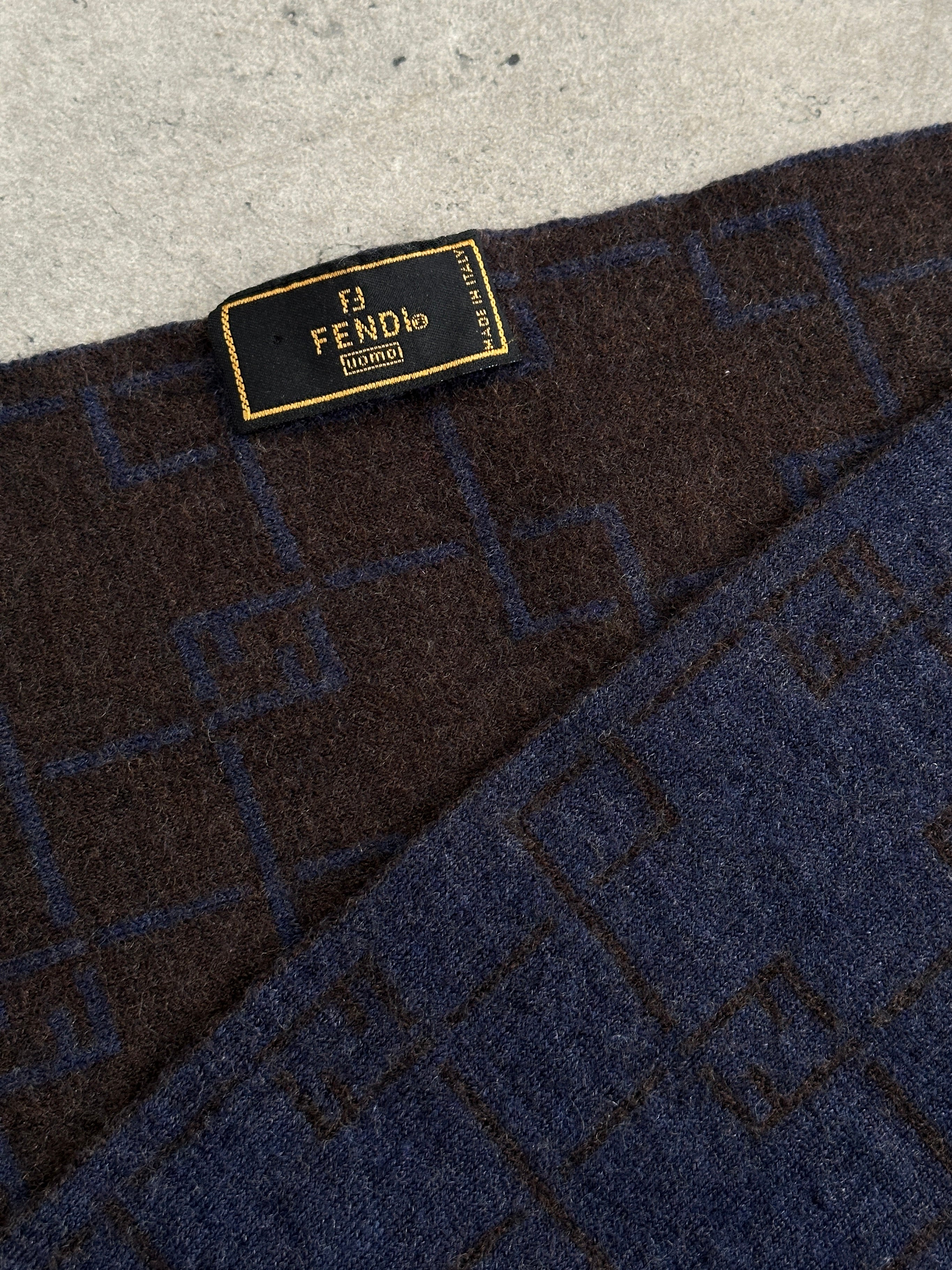 Fendi Wool Check Scarf