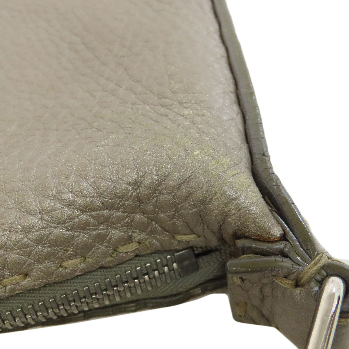FENDI Shoulder Bag Calfskin gray Celeria Women Used