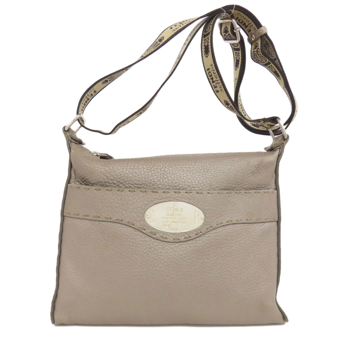 FENDI Shoulder Bag Calfskin gray Celeria Women Used