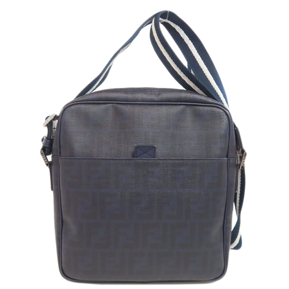 FENDI Shoulder Bag PVC Navy Zucca Pattern mens Used