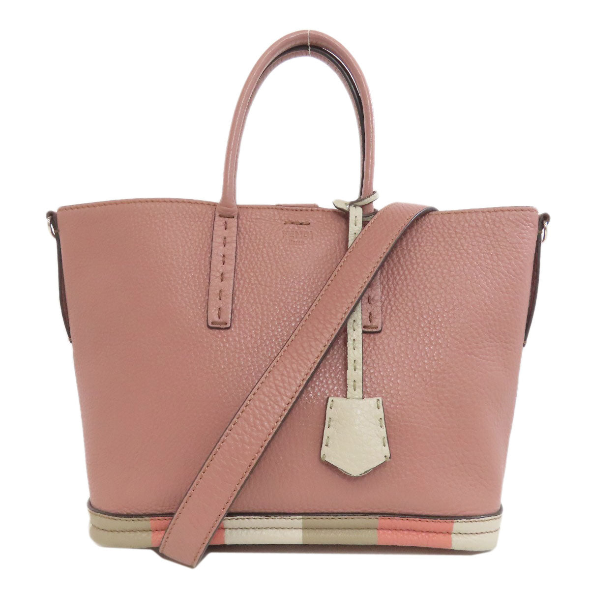 FENDI Handbag Calfskin pink 2WAY Women Used