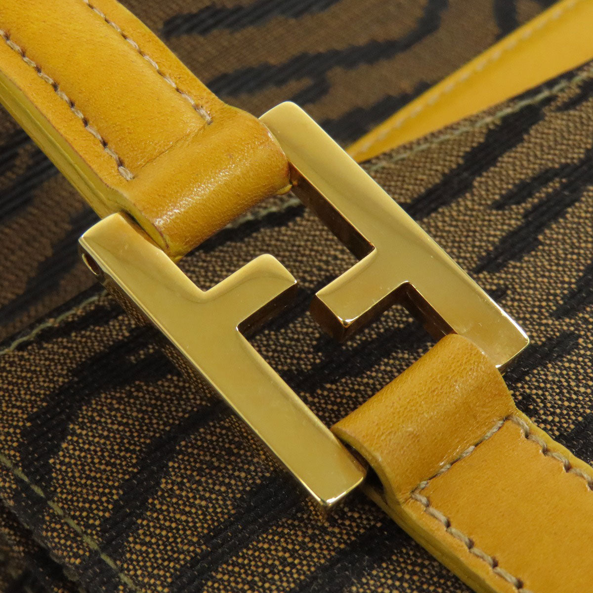 FENDI Tote Bag canvas Brown Jacquard Women Used