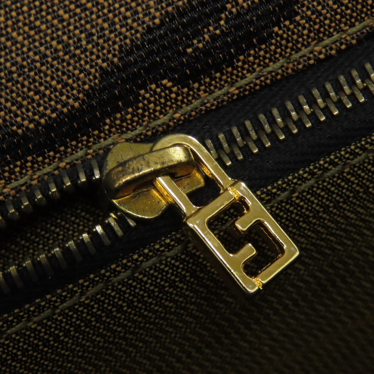 FENDI Tote Bag canvas Brown Jacquard Women Used