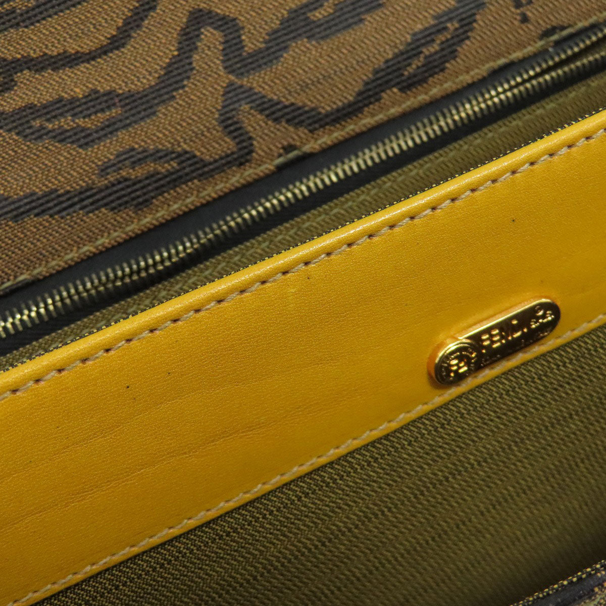 FENDI Tote Bag canvas Brown Jacquard Women Used