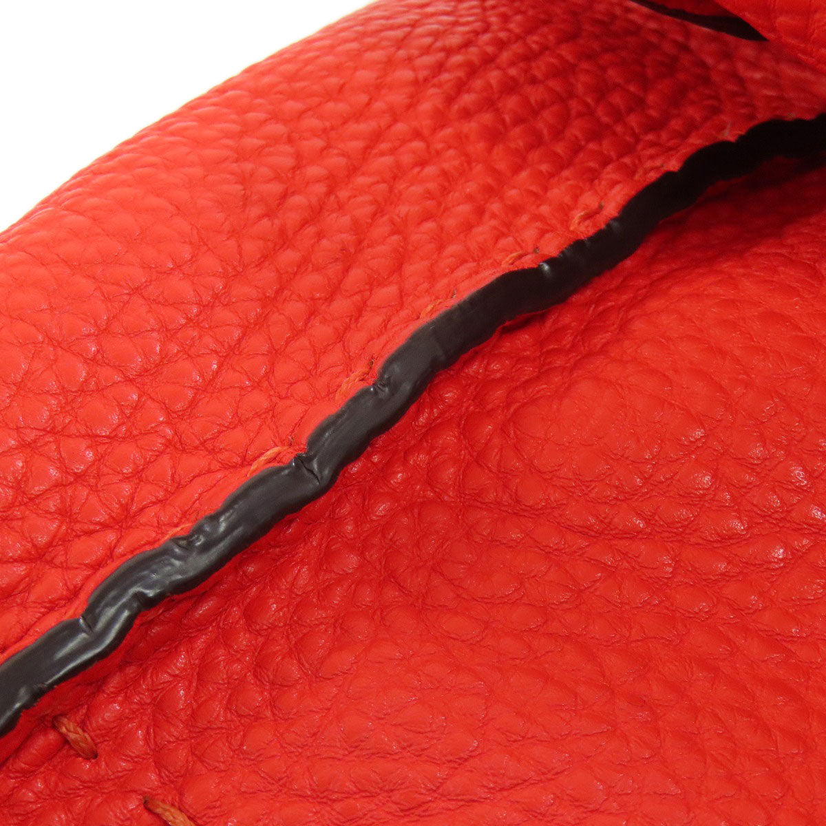 FENDI Handbag Calfskin Red Seleria 2WAY Women Used