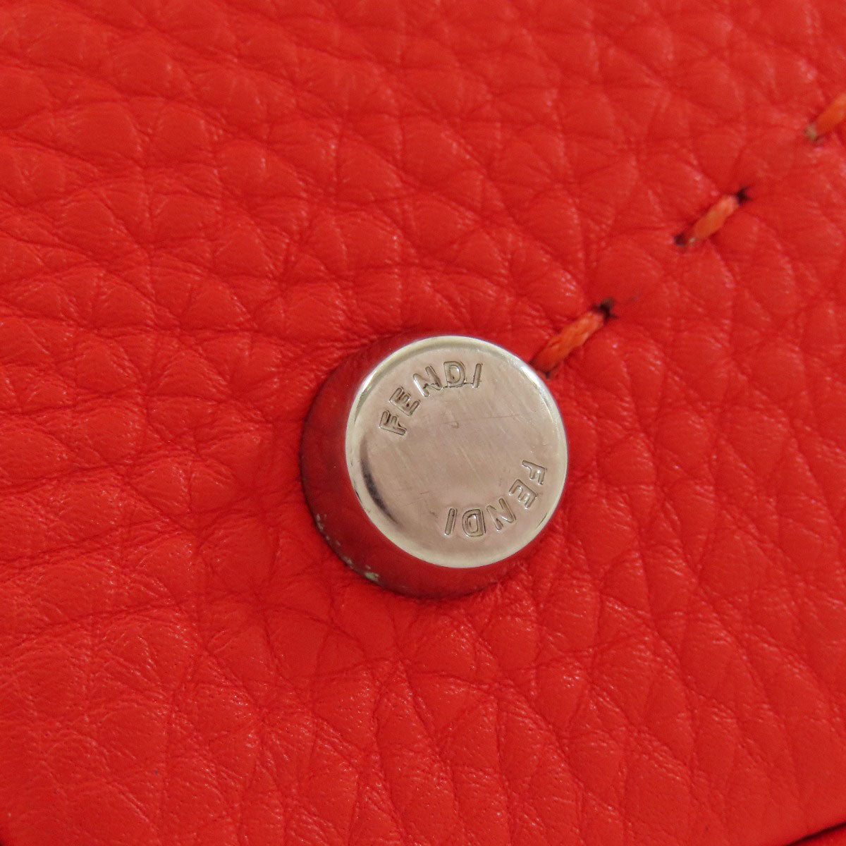 FENDI Handbag Calfskin Red Seleria 2WAY Women Used