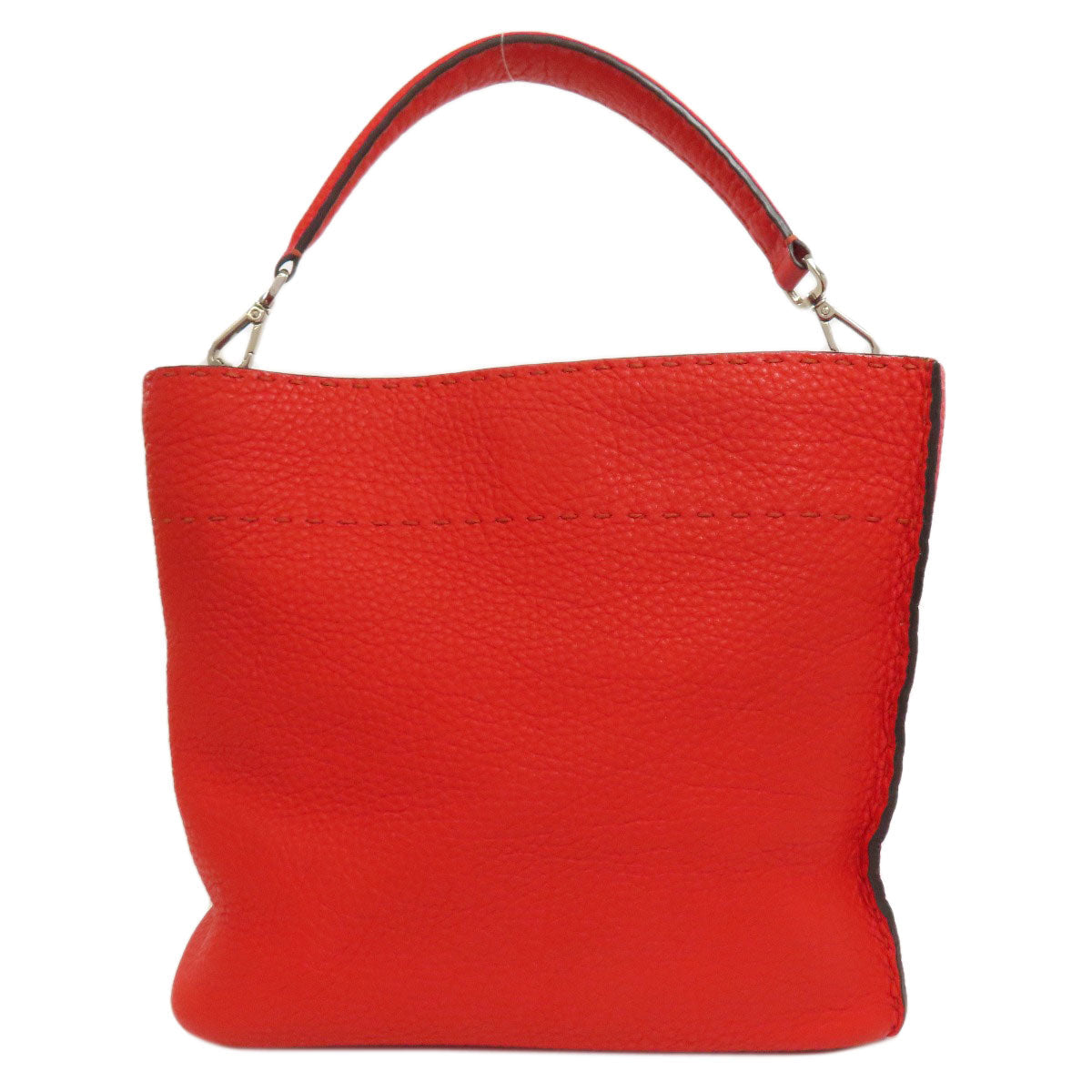 FENDI Handbag Calfskin Red Seleria 2WAY Women Used