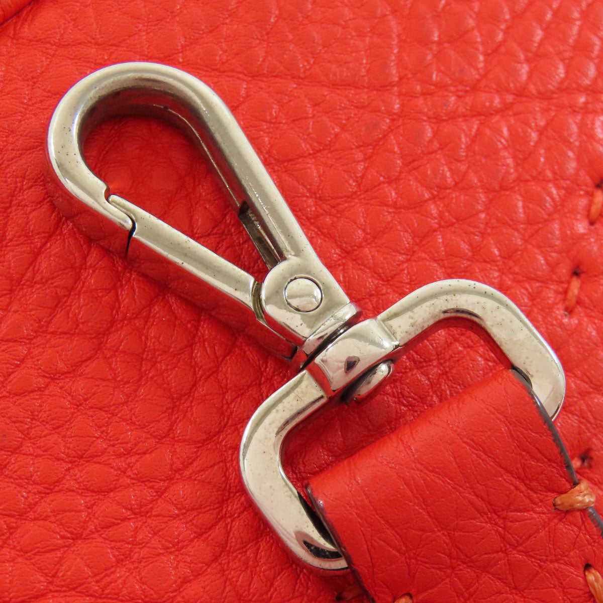 FENDI Handbag Calfskin Red Seleria 2WAY Women Used