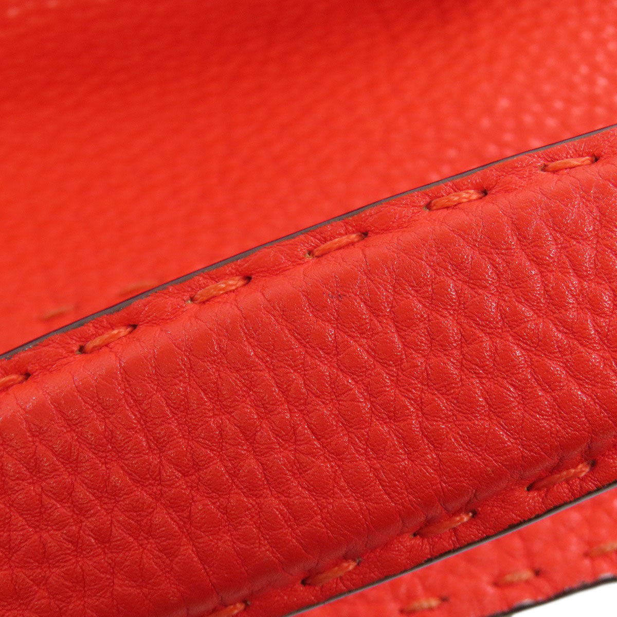 FENDI Handbag Calfskin Red Seleria 2WAY Women Used