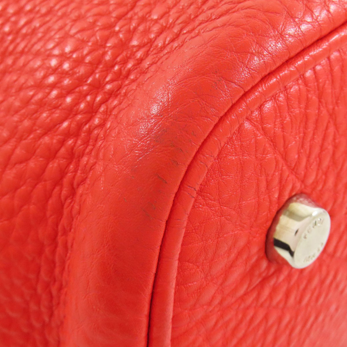 FENDI Handbag Calfskin Red Seleria 2WAY Women Used