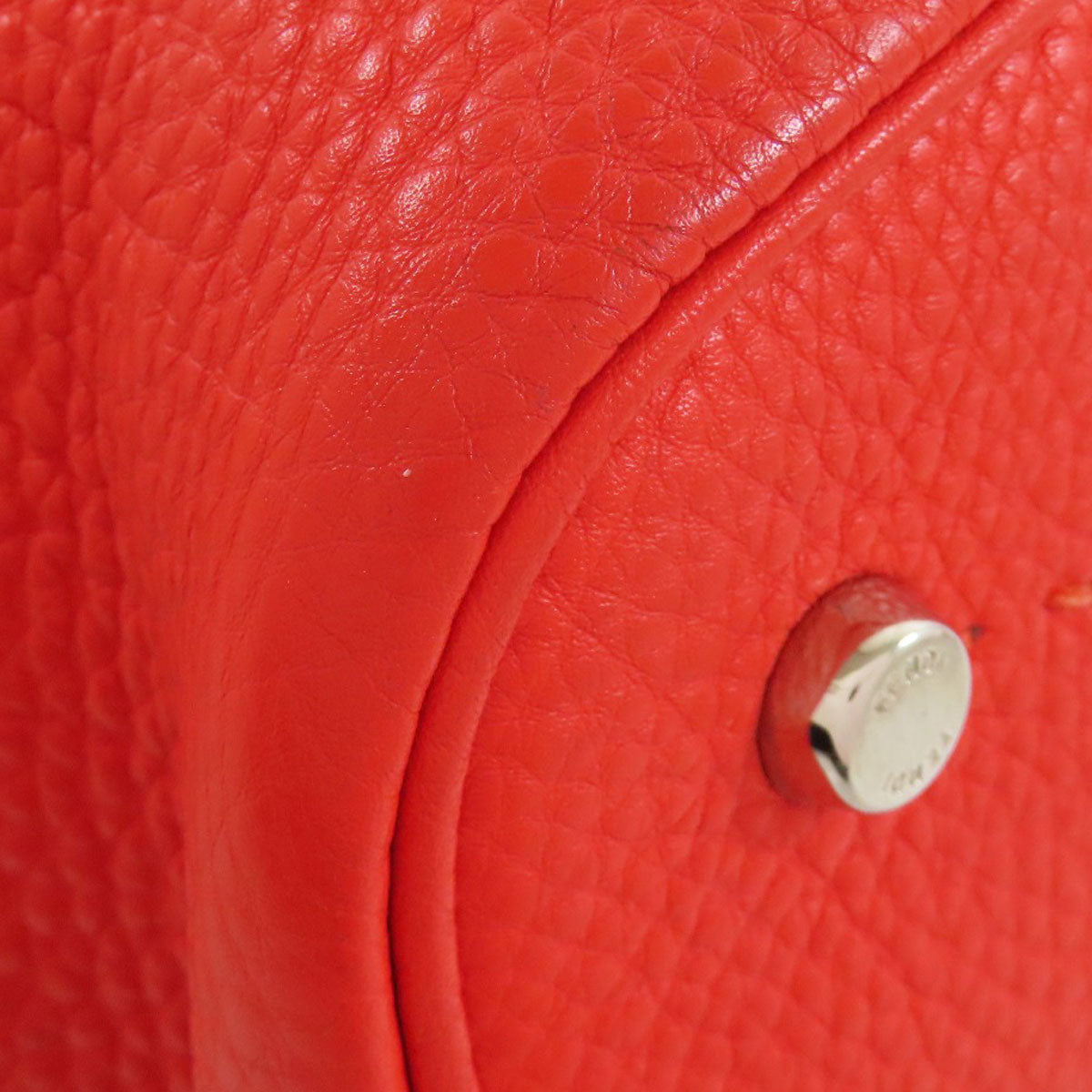 FENDI Handbag Calfskin Red Seleria 2WAY Women Used