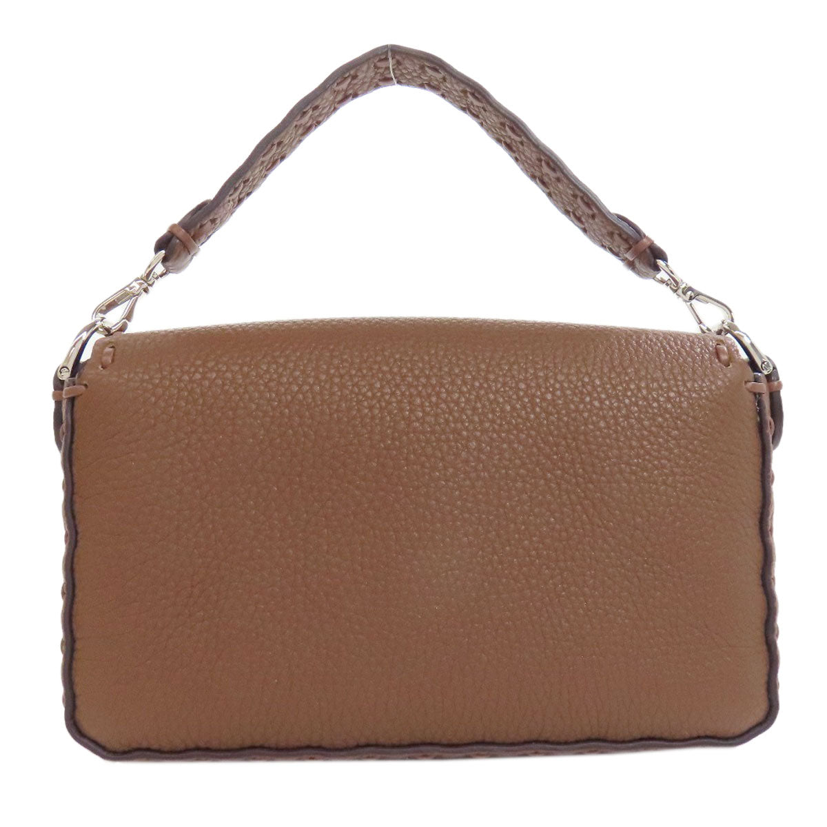 FENDI Handbag Calfskin Brown Baguette Mini Selleria 2WAY Women Used