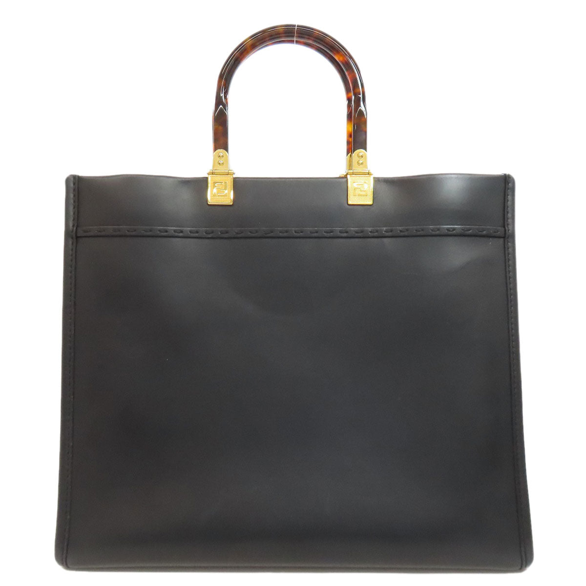FENDI Handbag Calfskin black Sunshine Medium 2WAY Women Used