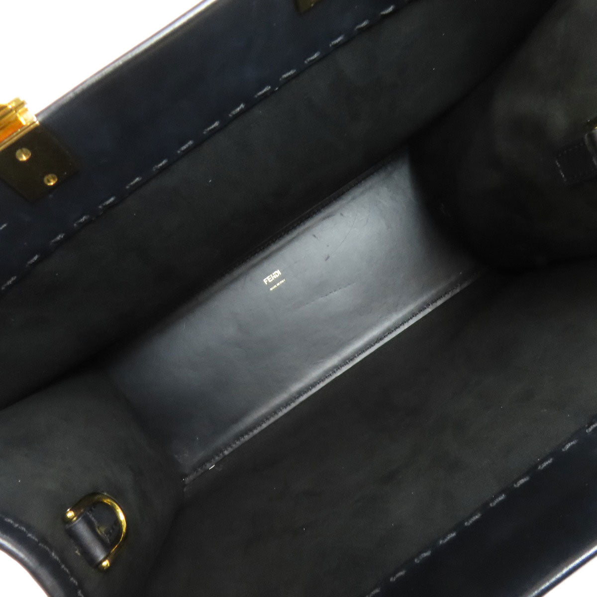 FENDI Handbag Calfskin black Sunshine Medium 2WAY Women Used