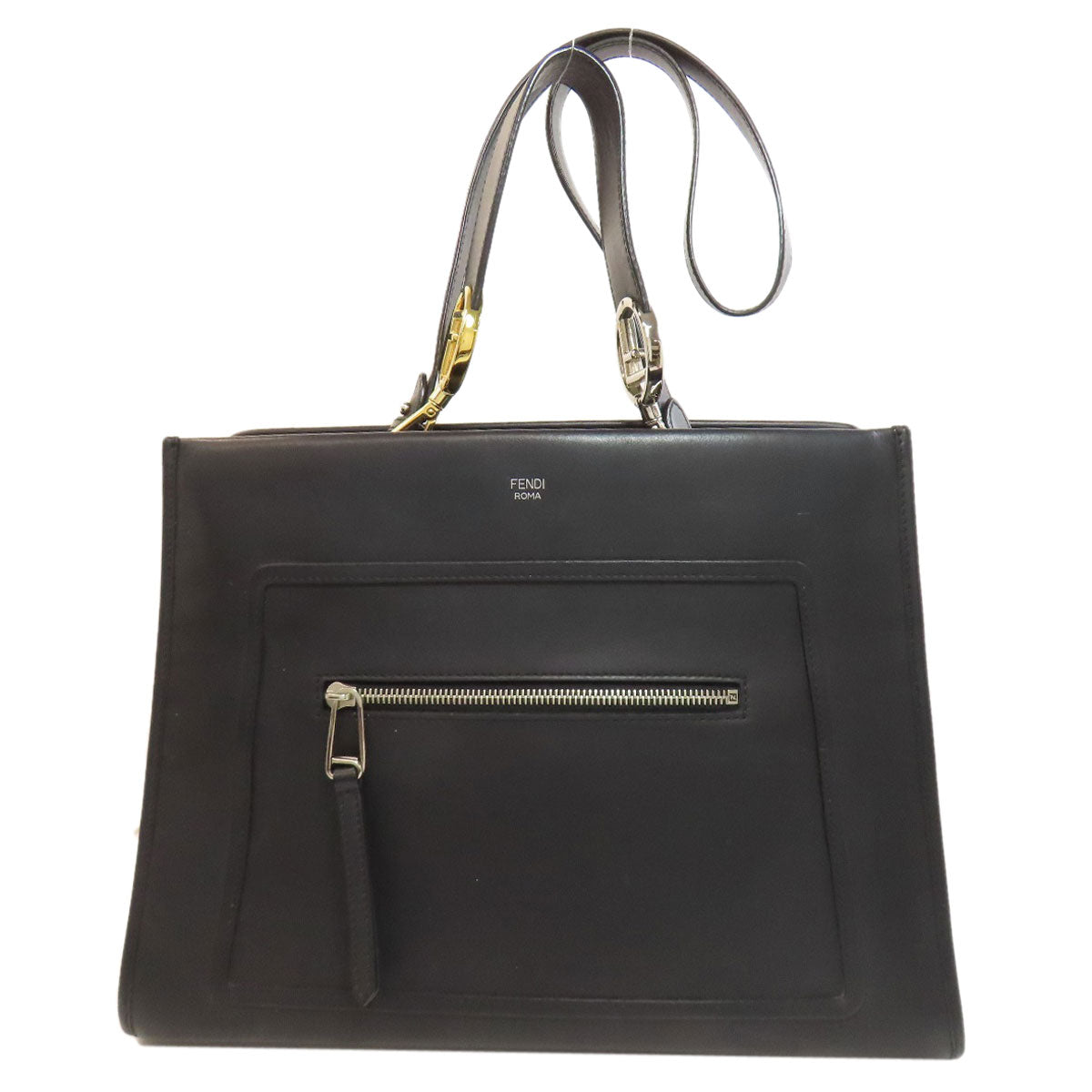 FENDI Handbag 8BH343 Calfskin black Runaway 2WAY Women Used