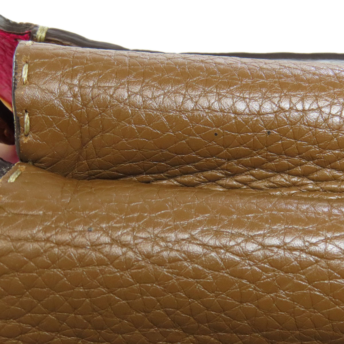 FENDI Handbag Calfskin Brown Peekaboo Essential 2WAY