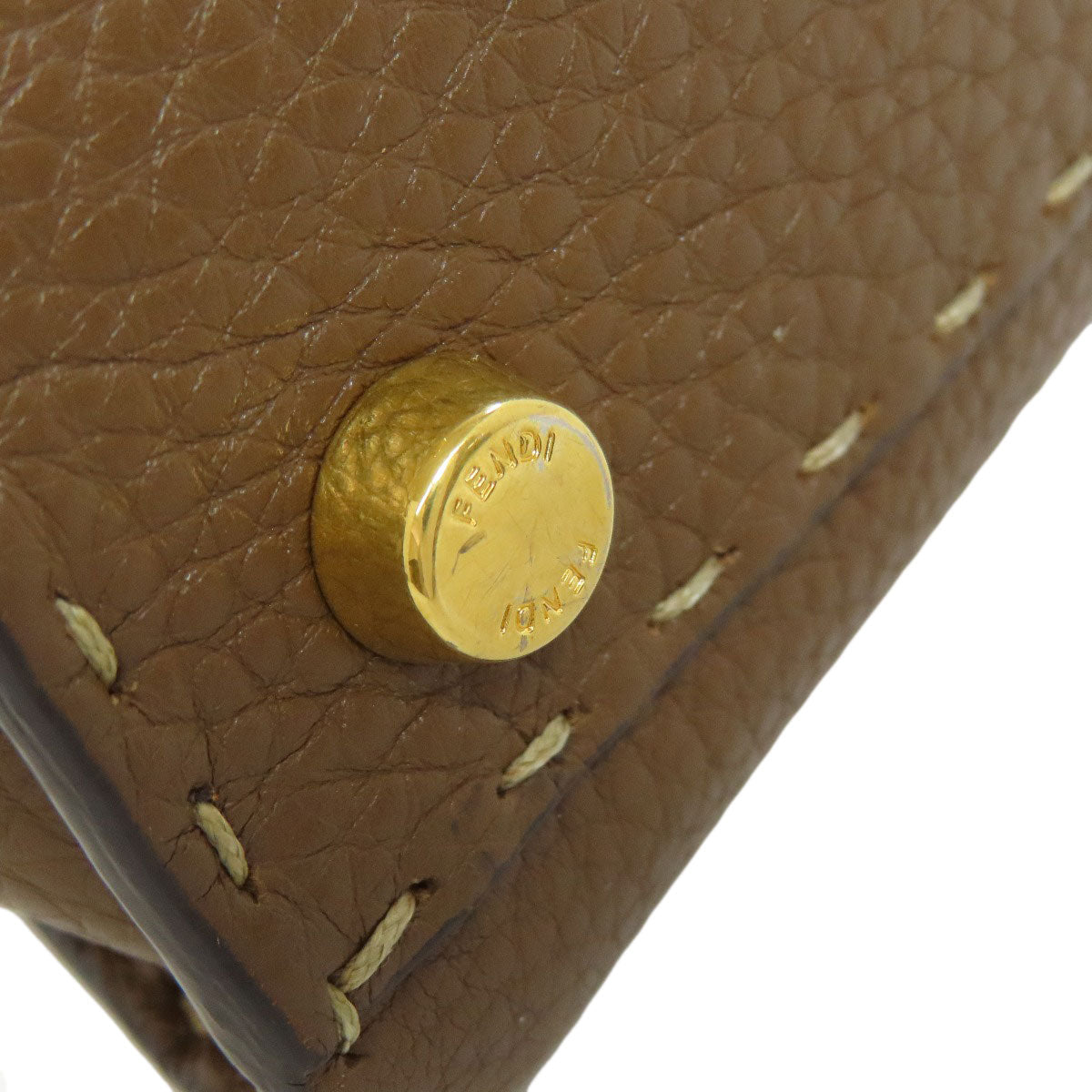 FENDI Handbag Calfskin Brown Peekaboo Essential 2WAY