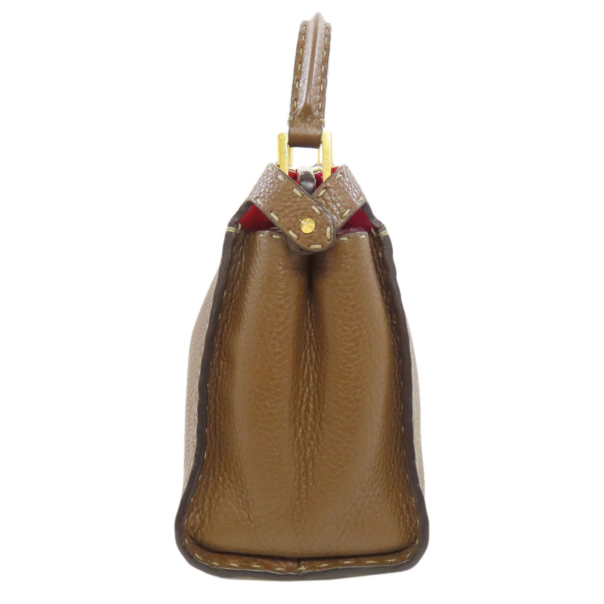 FENDI Handbag Calfskin Brown Peekaboo Essential 2WAY