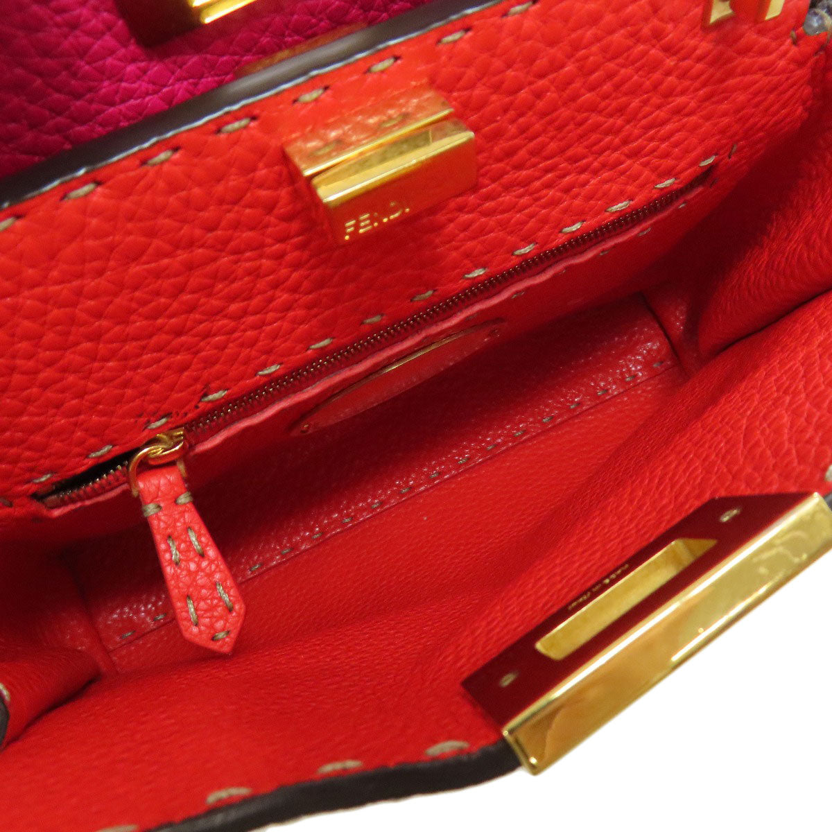 FENDI Handbag Calfskin Brown Peekaboo Essential 2WAY