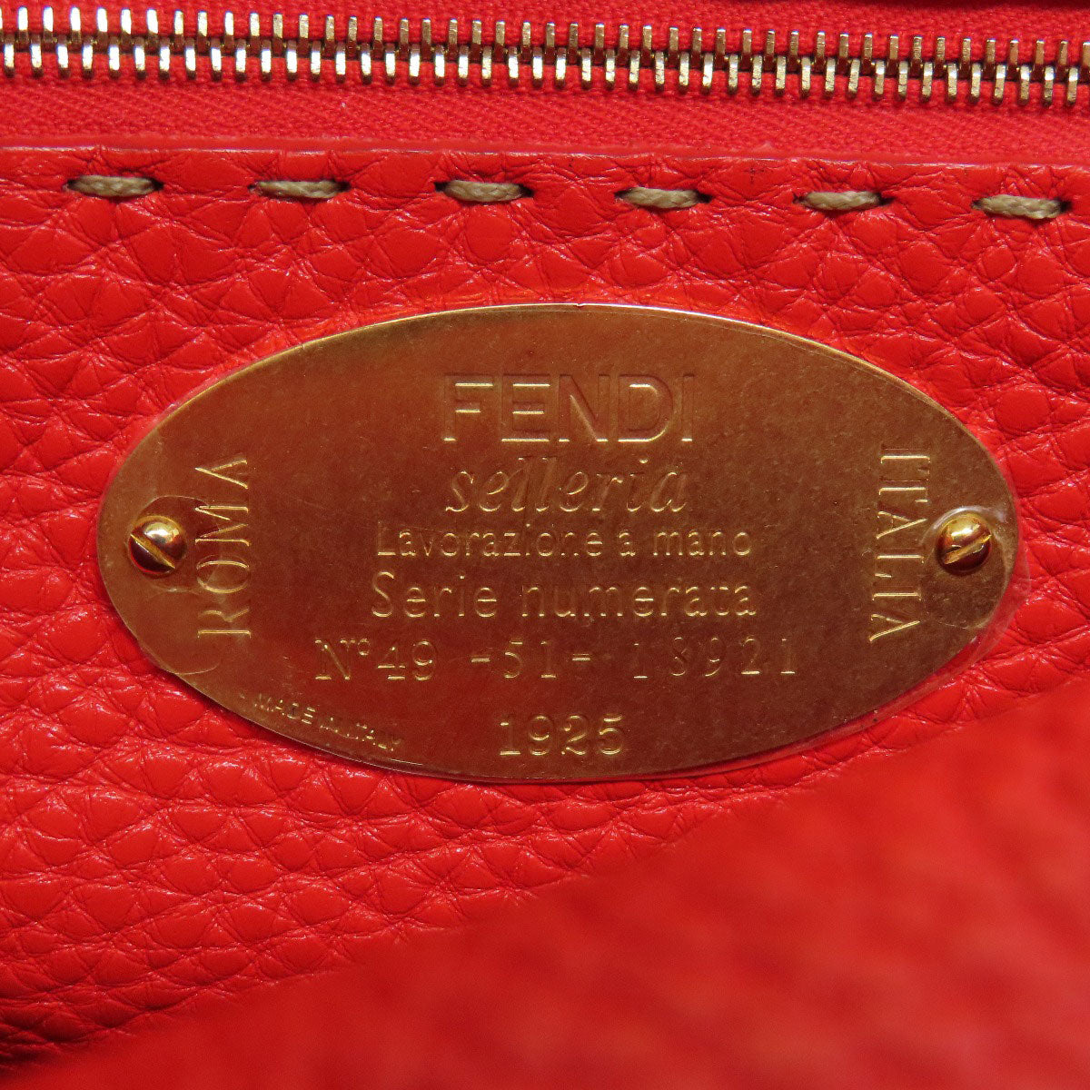 FENDI Handbag Calfskin Brown Peekaboo Essential 2WAY