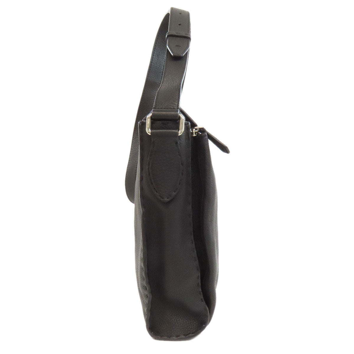 FENDI Shoulder Bag Calfskin black Long Shoulder Selleria