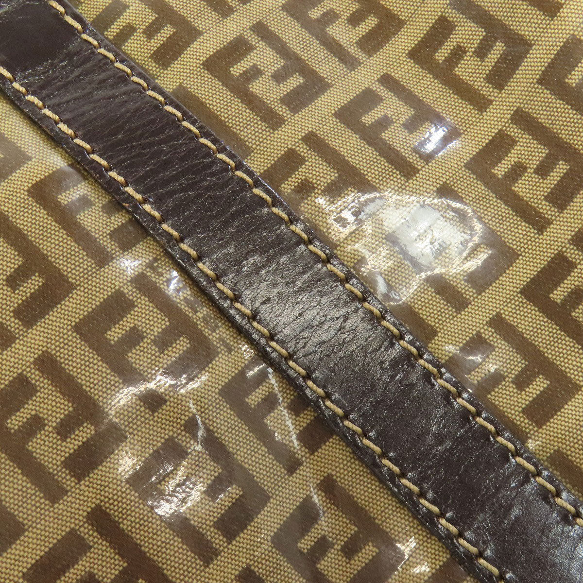 FENDI Tote Bag PVC Brown Zucca Pattern