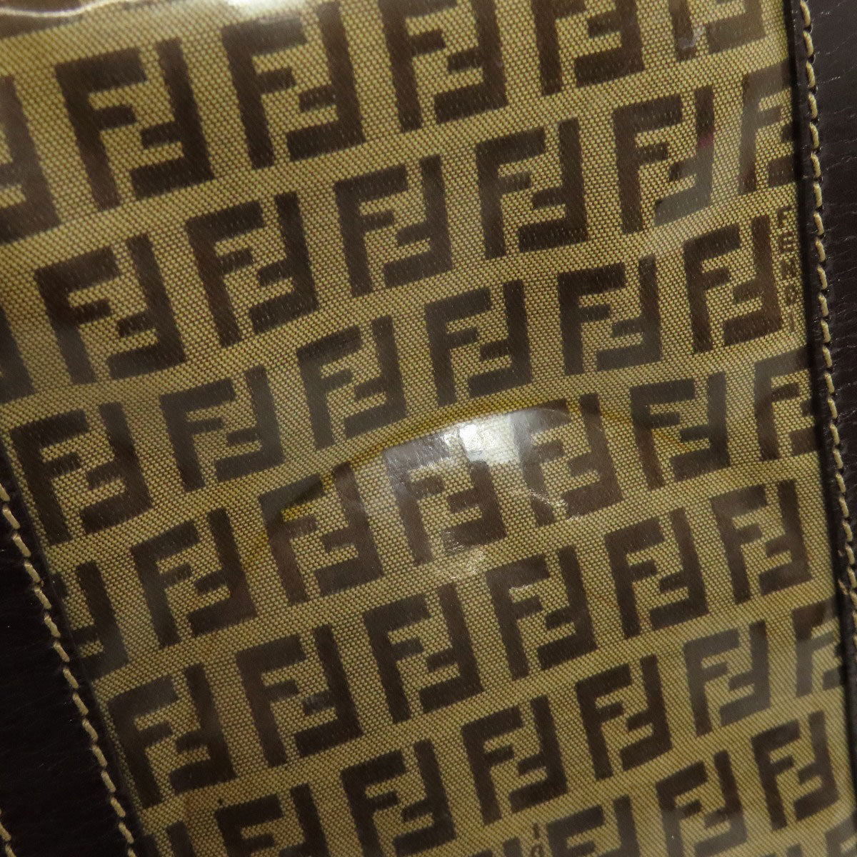 FENDI Tote Bag PVC Brown Zucca Pattern
