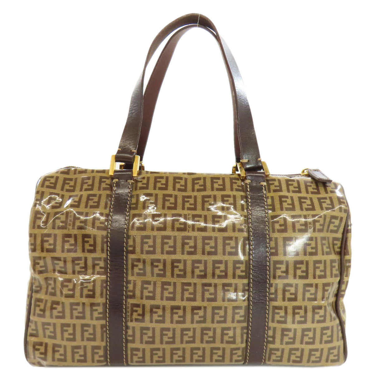 FENDI Tote Bag PVC Brown Zucca Pattern