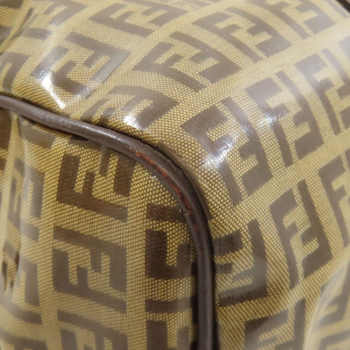 FENDI Tote Bag PVC Brown Zucca Pattern
