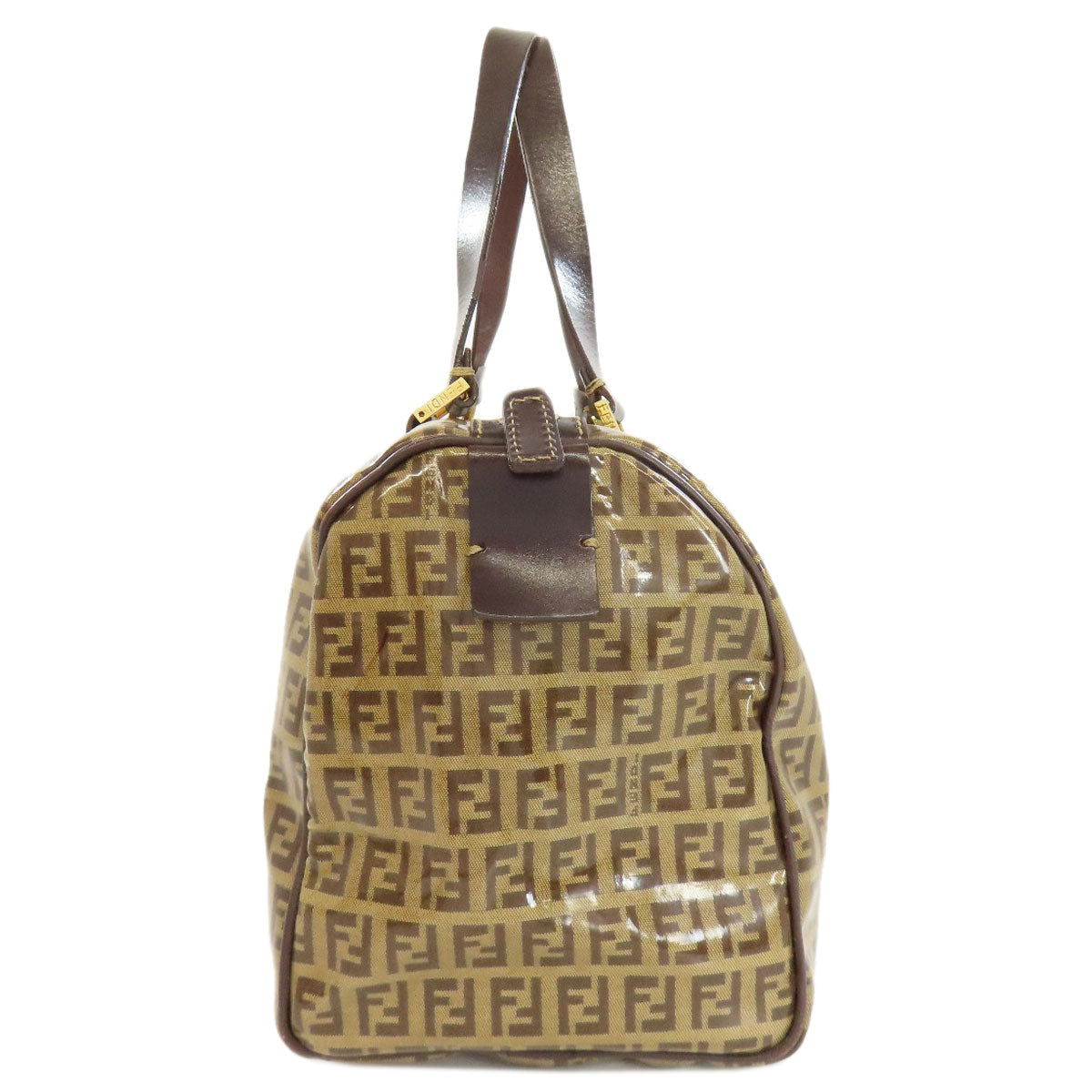 FENDI Tote Bag PVC Brown Zucca Pattern