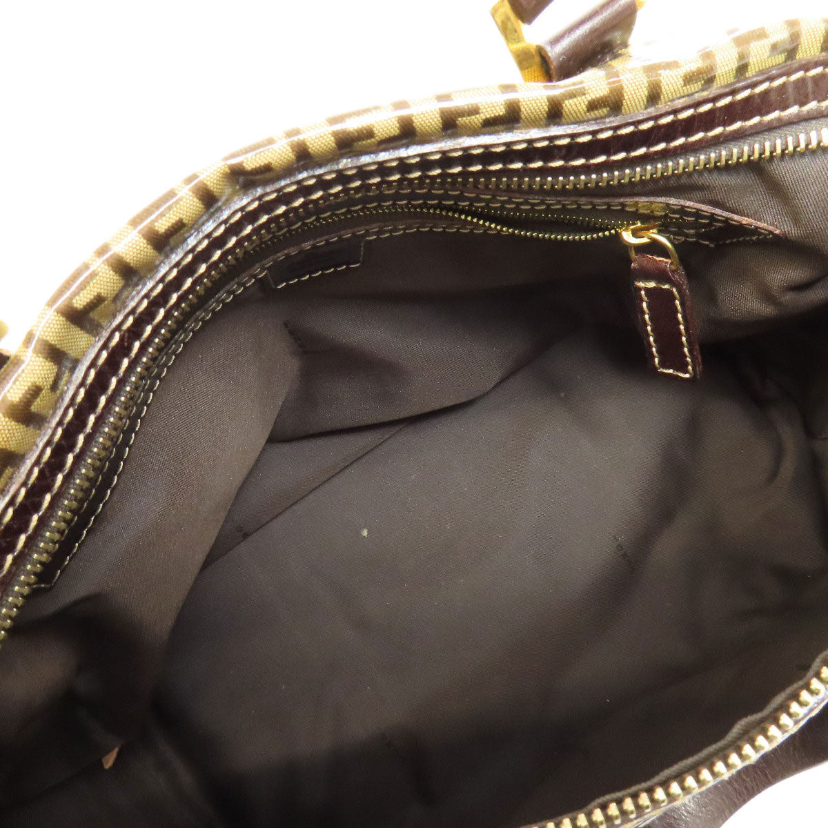 FENDI Tote Bag PVC Brown Zucca Pattern
