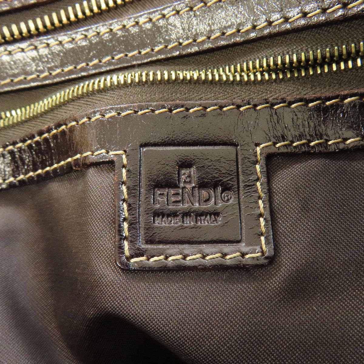 FENDI Tote Bag PVC Brown Zucca Pattern