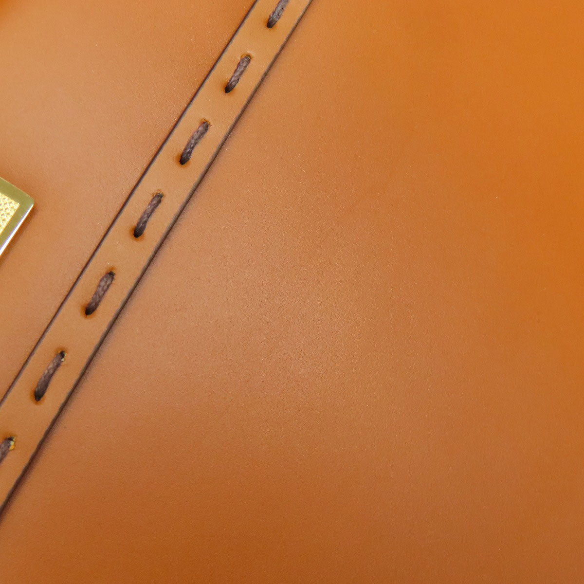 FENDI Handbag Calfskin Brown Sunshine Small