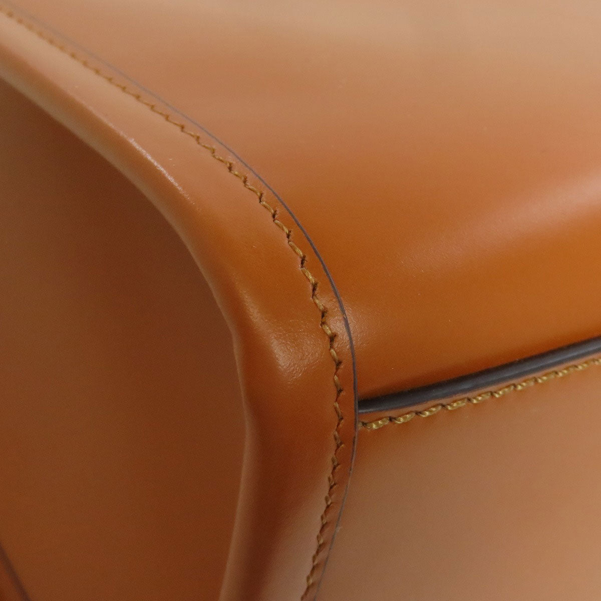 FENDI Handbag Calfskin Brown Sunshine Small