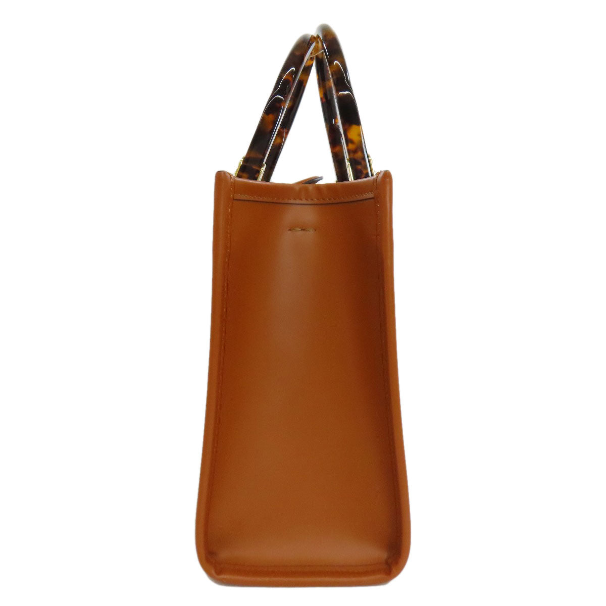 FENDI Handbag Calfskin Brown Sunshine Small
