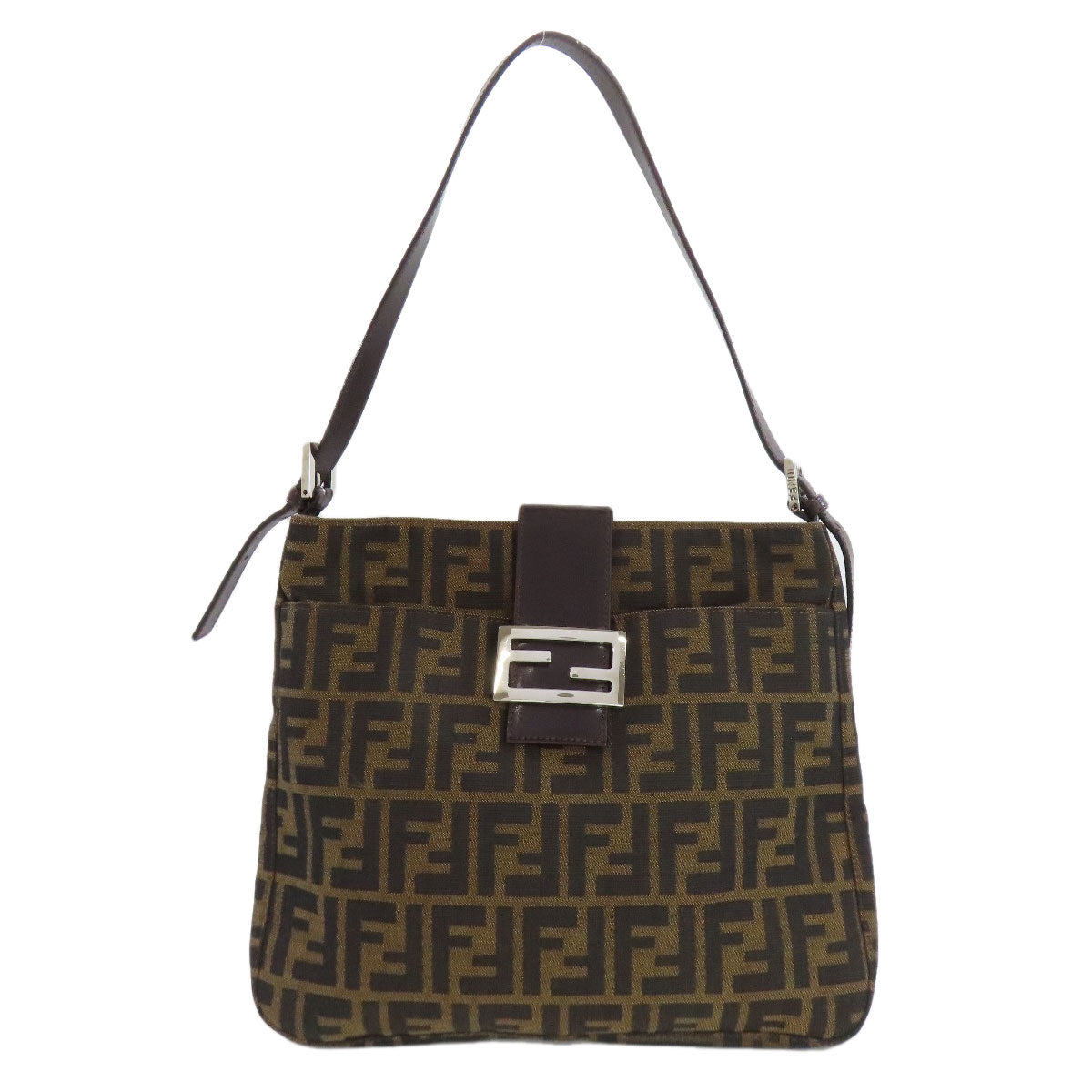 FENDI Shoulder Bag canvas Brown Zucca Pattern