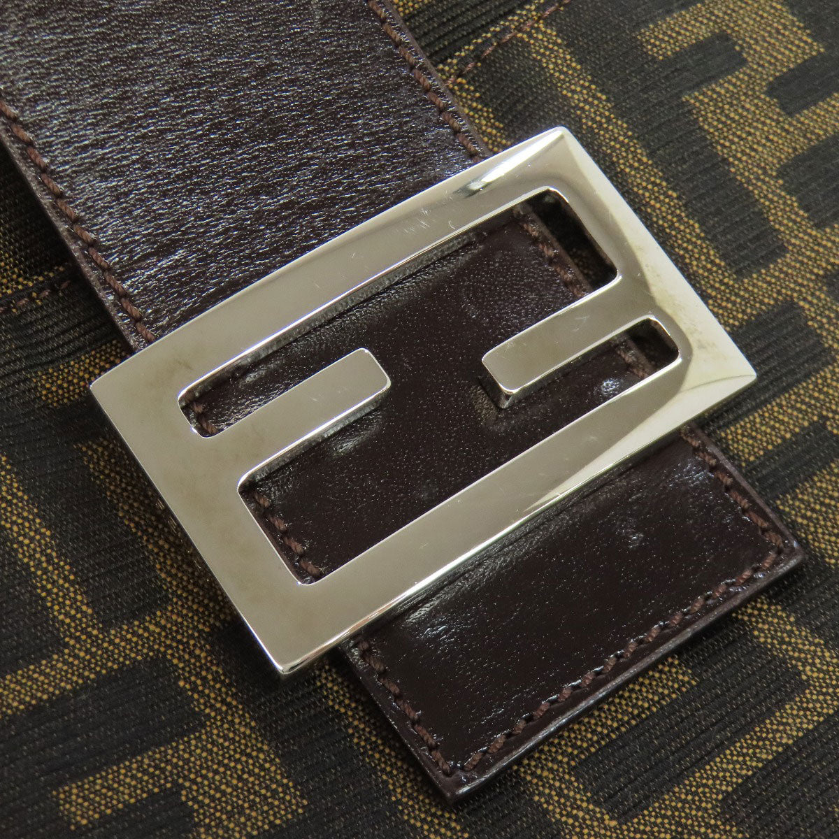 FENDI Shoulder Bag canvas Brown Zucca Pattern