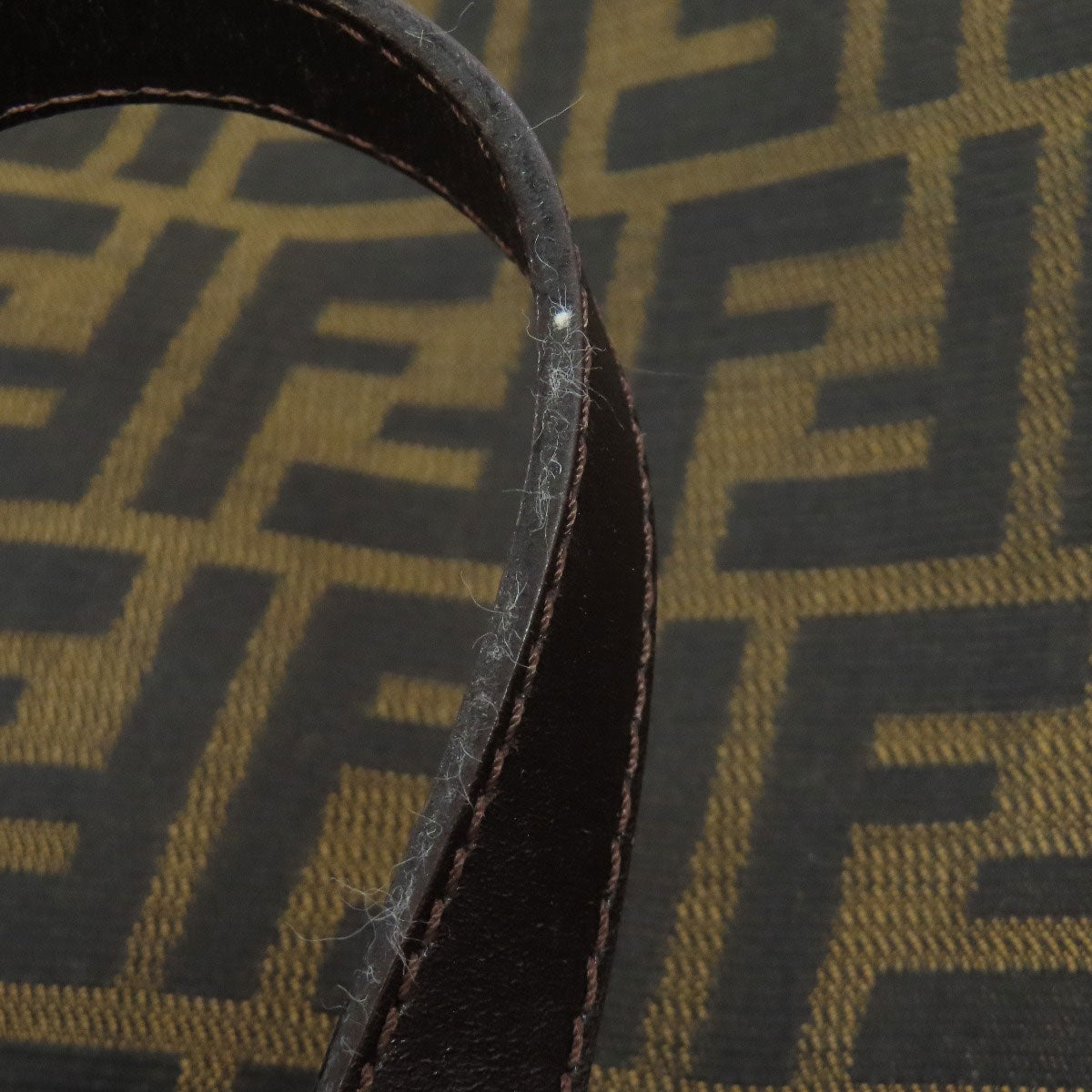 FENDI Shoulder Bag canvas Brown Zucca Pattern
