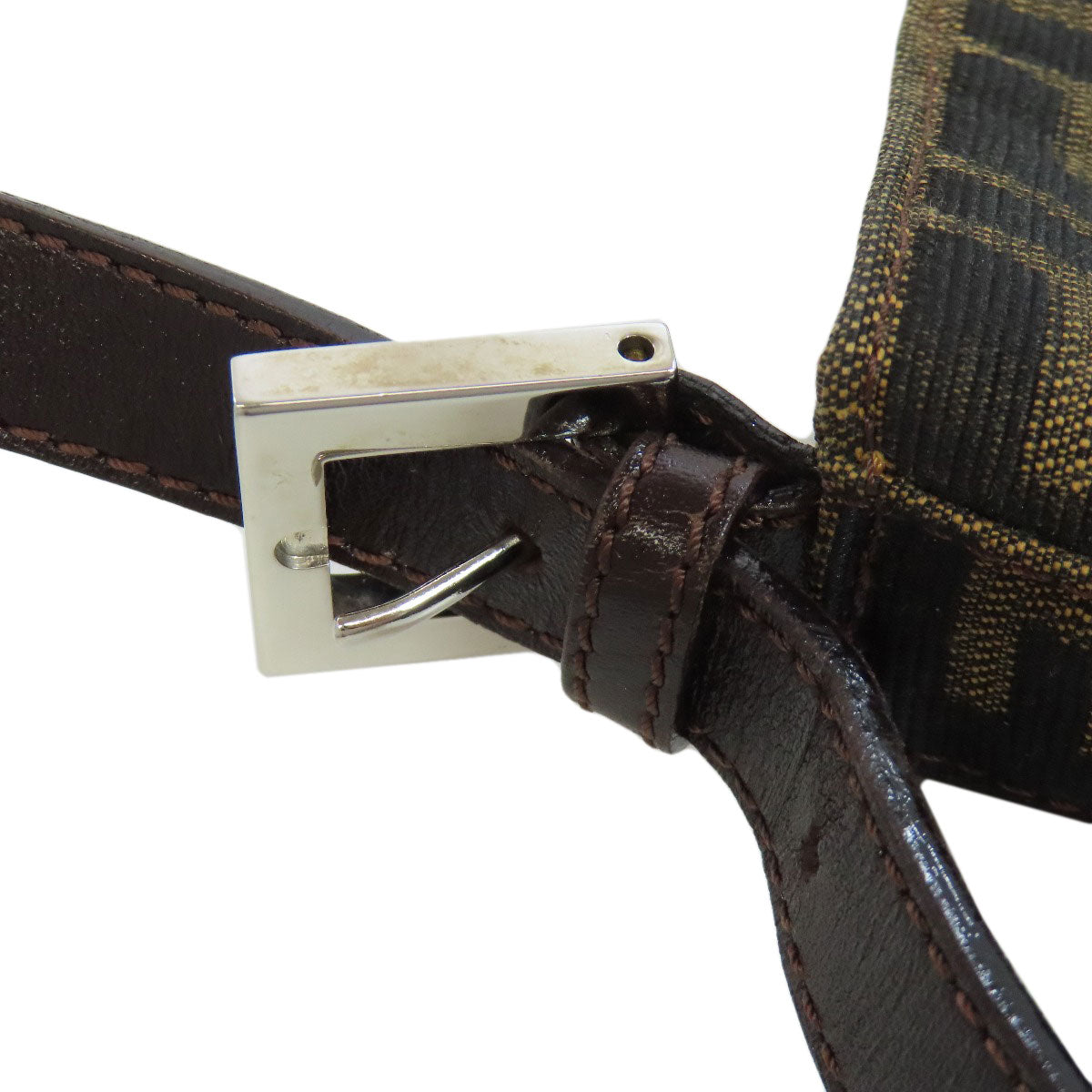 FENDI Shoulder Bag canvas Brown Zucca Pattern