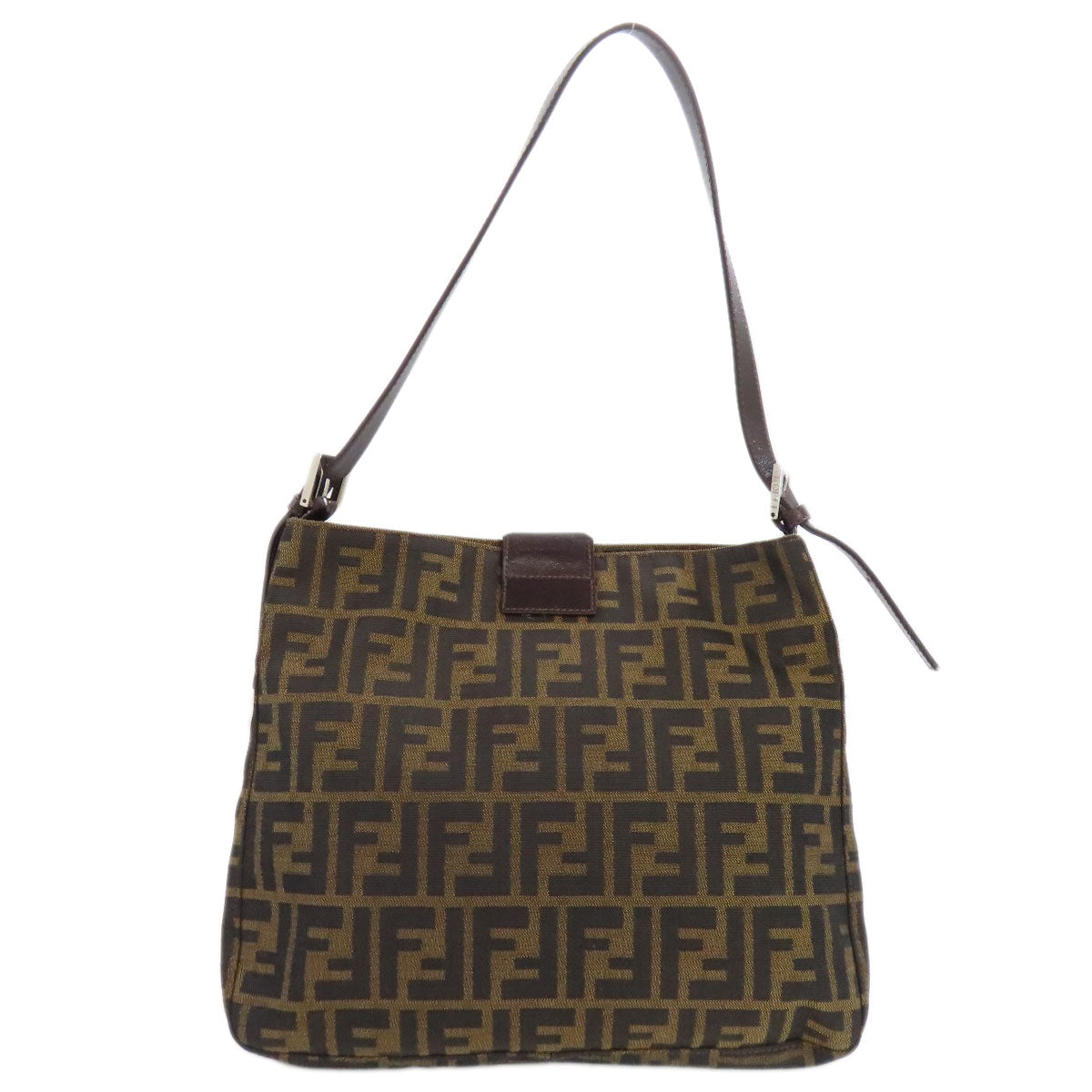 FENDI Shoulder Bag canvas Brown Zucca Pattern