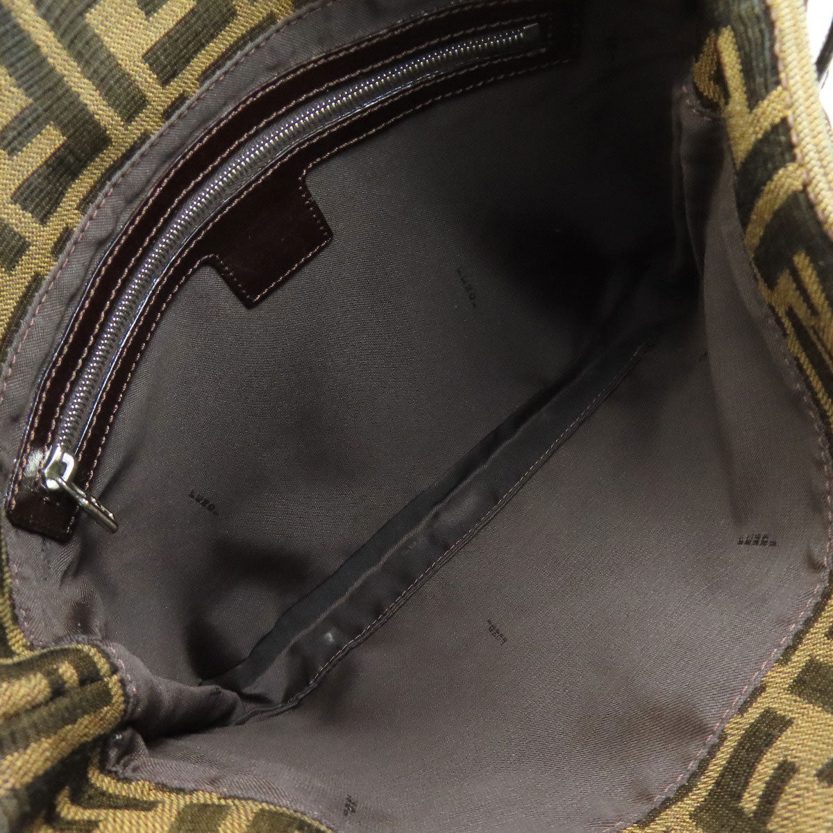 FENDI Shoulder Bag canvas Brown Zucca Pattern